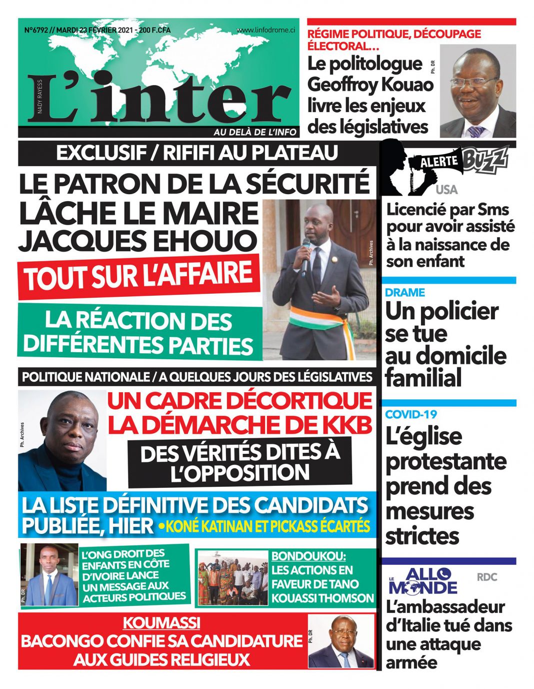 Titrologie 23 Février 2021 : Revue Presse Ivoirienne - AbidjanPEOPLE