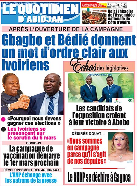 Titrologie 27 Février 2021 : Revue Presse Ivoirienne - AbidjanPEOPLE